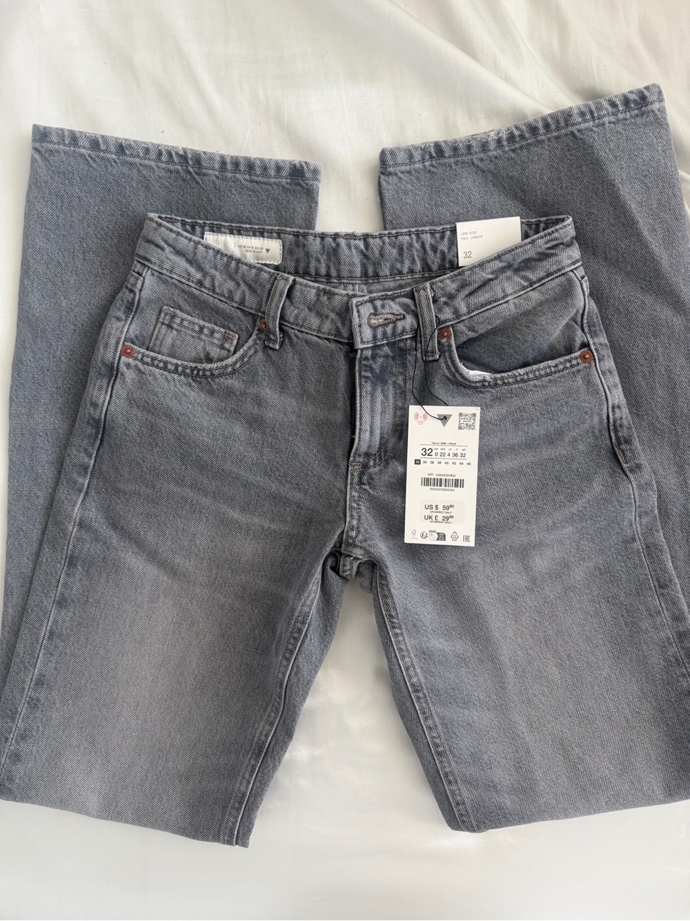 Zaful Gray High-Waist Straight Leg Jeans
